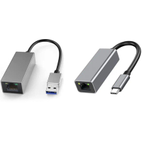 【ZA 喆安】Type-C/A HUB轉接集線器(支援USB3.2 to RJ45 1G乙太網路卡 適用MacBook/平板/筆電網路卡)