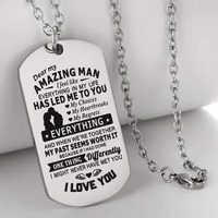Gifts for Boyfriend Girlfriend Husband and Wife Jewelry Military Stainless Chains Air Force Pendants Dog Tag Necklace