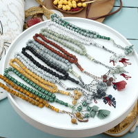 Muslim Tasbih 33 large beads handmade bracelet ethnic retro style decorative accessory holiday gift