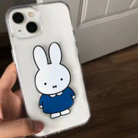 Cute Ins Style Blue Skirt Miffys Rabbit Iphone13 Mobile Phone Case 14Pro Soft Shell Kawaii Anime Girls Protective Shell Anime