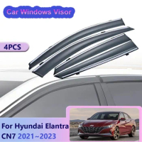 Windows Visor for Hyundai Elantra Avante CN7 i30 Sedan 2021 2022 2023 Car Vent Smoke Covers Sun Rain Guard Deflector Accessories