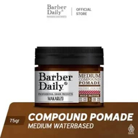 Barber Daily Medium Compound Pomade Jar 75mL - Water Based Pomade