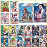 18PC/Set Anime Pokemon DIY ACG Laser Glitter Card Kris Rosa Serena Touko Lillie Toys for boys Collectible Cards Birthday Present