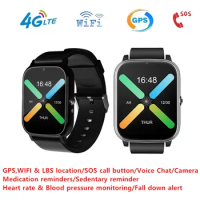 4G Smart watch android Seniors fitness Blood Pressure Video Chat Digital watches Heart Rate GPS Tracker SOS for Elderly Monitor