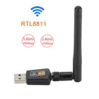 USB WiFi Adapter 600Mbps 2.4GHz 5GHz WiFi Antenna Dual Band With 2dBi Extender Antenna For Windows 2000/XP/7/8/10