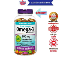 HÀNG NHẬP KHẨU - Dầu cá Omega 3 Triple Strength 900mg Webber Natural Date 2028
