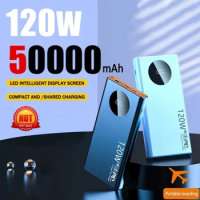 50000mAh Power Bank 120W Super Fast Charging Portable Powerbank External Battery Support PD Charger for samsung iPhone Xiaomi