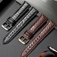 Genuine Leather American Crocodile Skin Watch Strap Men Women Butterfly Clasp for Tissot Longines Omega Mido CK Watchbands