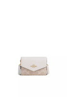 Coach Coach Mini Envelope Wallet With Strap Signature Canvas In Sand Chalk CX162