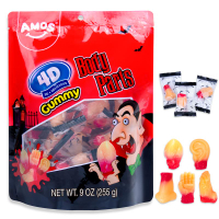 Amos 4D Gummy Eyeball Candy / Body Parts Gummy/Lollipop/Brain Marshmallow/Blocks Haunted House/ Sour