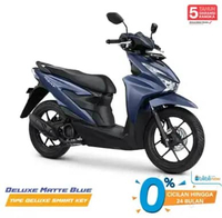 New Honda BEAT DELUXE SmartKey CBS ISS Sepeda Motor Matte Blue Balikpapan