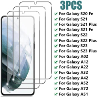 3Pcs Full Screen Protectors For Samsung Galaxy S23 S22 S21 Plus S20 Fe A21S A71 A51 A12 A02S A22 A32 A52 A72 5G Tempered Glass