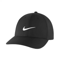 【NIKE 耐吉】帽子 Legacy91 Tech Cap 男女款 黑 老帽 棒球帽 高爾夫球帽 可調式 基本款 透氣(DH1640-010)