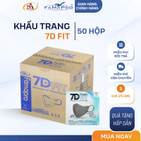 Khẩu trang y tế cao cấp Nam Anh Famapro 7D FIT Thùng 50 hộp 5 lớp (10 cái/ hộp)