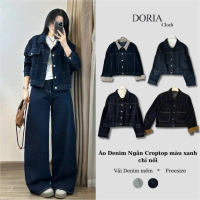Áo khoác jean nữ croptop form unisex nam nữ đi học đi làm đi chơi denim jacket DoriaCOD