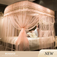 FENWER Summer Mongolian Yurt Mosquito Net Double Single Bed Anti Mosquito Tent Netting For Home Decor Large space Canopy Nets