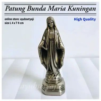 Patung Bunda Maria Kuningan Patung Maria BRASS ANTIQUE Ukir Dekorasi Altar Gereja Souvenir Maria Dud