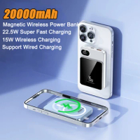20000mAh Magnetic Wireless Charge Power Bank for iPhone 15 14 Samsung Huawei Xiaomi 22.5W Fast Charging Portable Mini Powerbank