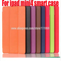 100x DHL Free For Apple iPad mini 4 3 2 Smart Case Slim Stand Leather Cover +Transparent Clear Back Cover for ipad mini4