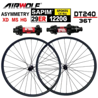 2023 AIRWOLF 29er MTB Carbon Wheels 35mm Width Mountain Bicycle DT240 Center Lock Hub Bike Wheelset Spokes Sapim CX-Ray