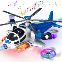 Helicopter Toy for Toddlers 1-3 With Lights And Sounds 360 ° Freedom And Operated Automatic Bump Aut