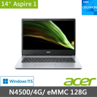 Acer 宏碁 14吋輕薄筆電(Aspire1 A114-33-C53V/N4500/4G/128G eMMC/W11s)