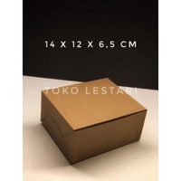 Box Kraft Coklat Dos Kotak untuk Kue,Snack,Donat dll uk 14x12x6,5 cm