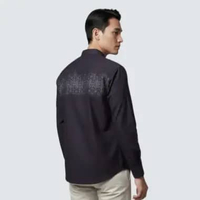 Odza Baju Koko Lengan Panjang Pria Kemeja Muslim Katun Regular Fit Bagisha Ungu Tua XXL