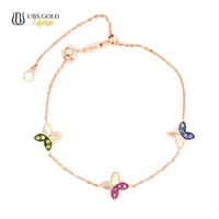 UBS Gold Gelang Emas Millie Molly - K6g0072 - 17k Adj 19cm-Rose Black Gold