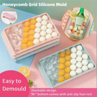 Grid Silicone Mold Honeycomb Tray Mold Maker Non-toxic Durable Bar Pub Wine Ice Blocks Maker Ice Cream Tools Kitchen Gadgets