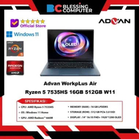 Advan WorkpLus Air Ryzen 5 7535HS 16GB 512GB W11 Graphite Blue