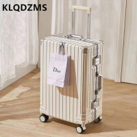 KLQDZMS 20"22"24"26"28Inch Suitcase Universal Multifunctional Aluminum Frame Trolley Case Large Capacity Boarding Box Luggage