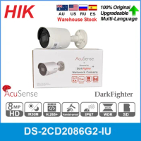 Hikvision IP Camera 8MP DS-2CD2086G2-IU POE 4K Acusense APP H.265+ CCTV Bullet Surveillance Video Camera For Home Protection