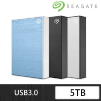 【SEAGATE 希捷】One Touch 5TB 2.5吋外接硬碟(極夜黑/星鑽銀/冰川藍)