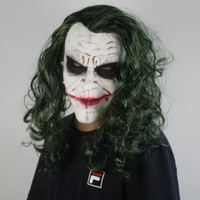 黑暗騎士蝙蝠俠小醜Joker乳膠面具萬聖節假發頭套Cosplay道具