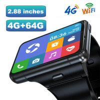 2023 Smart Watch Phone 4G LTE 4+64GB Smartwatch 2.88 inch Screen Men Watch 2300mAh Dual Camera Face Unlock GPS WIFI Android 9