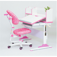 AS DESIGN雅司家具-艾維兒童可調式升降粉色書架+書桌(不含椅)-120x60x56~81(兩色可選)