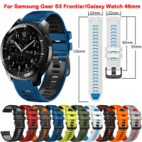 For Samsung Galaxy Watch 46mm Strap Silicone Watch Band Sports Strap For Samsung Gear S3 Frontier Classic Watch 3 45mm Bracelet