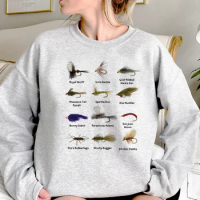 Fishing hoodies women long sleeve top anime Fleece tracksuit sweater women Winter Pullover