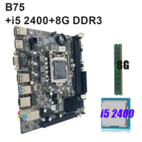 1155 Motherboard Kit with DDR3 8GB Desktop RAM 1600MHZ Memory Support HDMI VGA Port i5 2400 Processor B75 Set