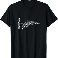 2024 summer tops musical notes Music Dad T-shirt text in treble clef t-shirt