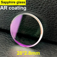 Flat Big Chamfer 28*2.8mm Sapphire Crystal Blue/Red/Clear AR Coating for SKX013/015 Replacement Mod Parts