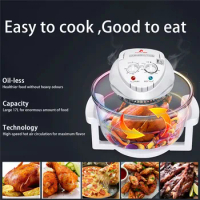 17L Large Capacity Convection Oven Roaster Air Fryer 1300W 110V-240V Smokeless Turbo Electric Cooker Multifunction Infrared Oven