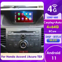 For Acura TSX For Honda Accord 8 2009 2010 2011 2012 2013 2014 Android 10 Multimedia Player Car Radio GPS With Apple Carplay