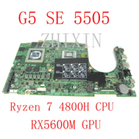 yourui For DELL G5 SE 5505 Laptop Motherboard 19802-1 With Ryzen 7 4800H CPU and RX5600M 6GB CN-0JT83K Mainboard Notebook