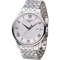 TISSOT 天梭 Tradition系列 懷舊古典時尚腕錶-銀/42mm