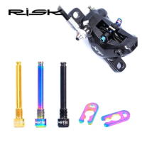 RISK 2 pcs Bicycle Hydraulic Disc Brake Bolt For Shimano Pad MTB Bike M4x26.5 Titanium Alloy Plug Threaded Hydraulic Pad Lining
