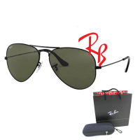 【RayBan 雷朋】經典飛官款太陽眼鏡 RB3026 L2821 62mm大版 黑框墨綠鏡片 公司貨