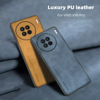 For VIVO X90 Pro 5G Case Luxury Leather Camera Protection Shockproof Bumper For VIVO X 90 Pro Plus X90S Cover VIVOX90 S Funda