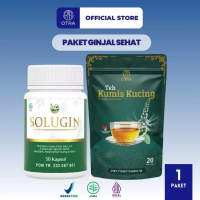 PAKET Obat Ginjal Sehat Teh Kumis Kucing dan Solugin Peluruh Batu Ginjal